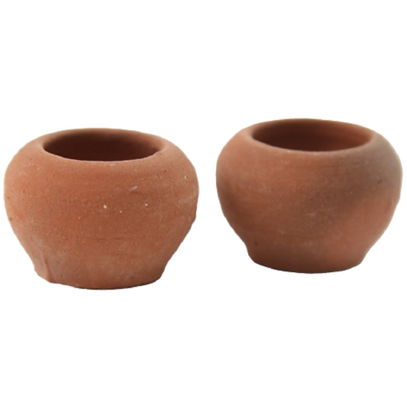 Dolls House Round Terracotta Planter Clay Pots Garden Outdoor Patio Accessory