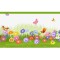 Dolls House Flora & Fauna Wallpaper Border 1:24 1/2 inch Miniature Print Green