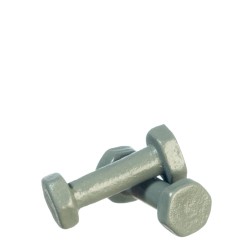 Dolls House Hand Weights Grey Miniature Modern Gym Exercise Accessory 1:12 Scale