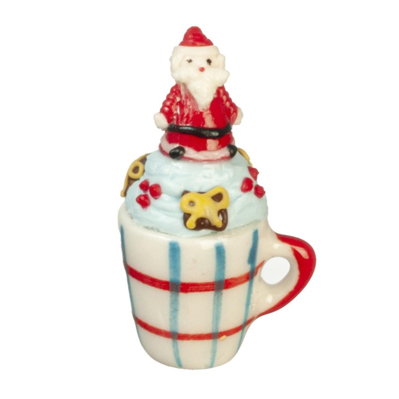 Dolls House Christmas Cupcake in a Mug Festive Sweet Cake Party Treat 1:12 Food