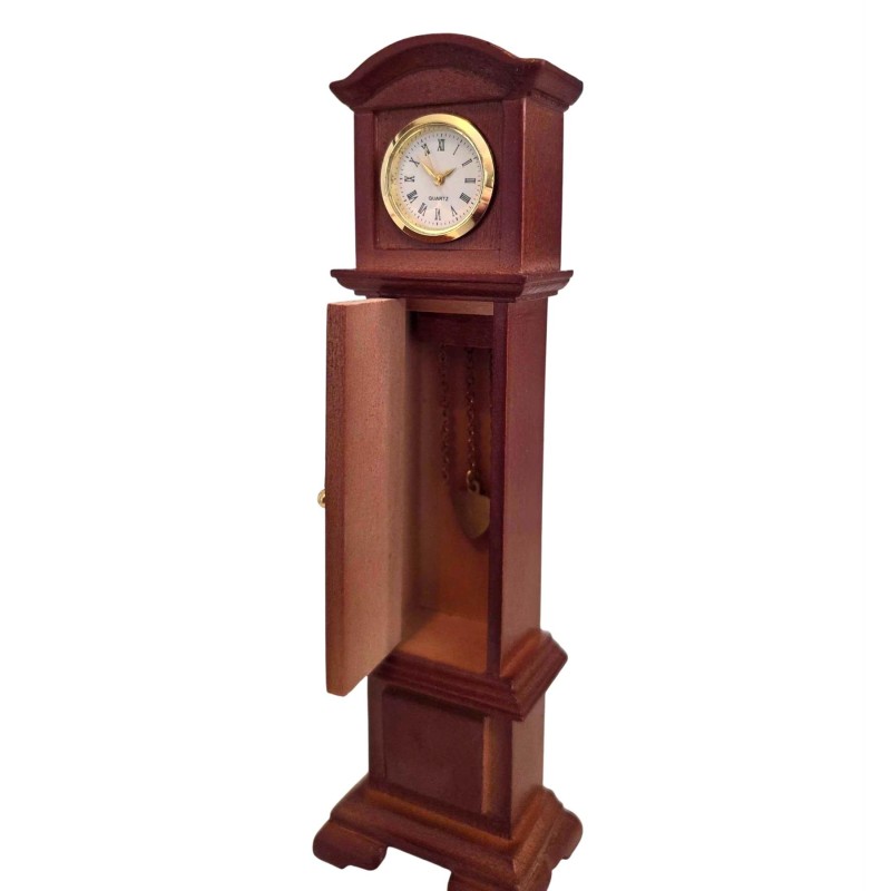 Dolls House Working Grandfather Clock Walnut Dolls House Working Grandfather Clock Walnut