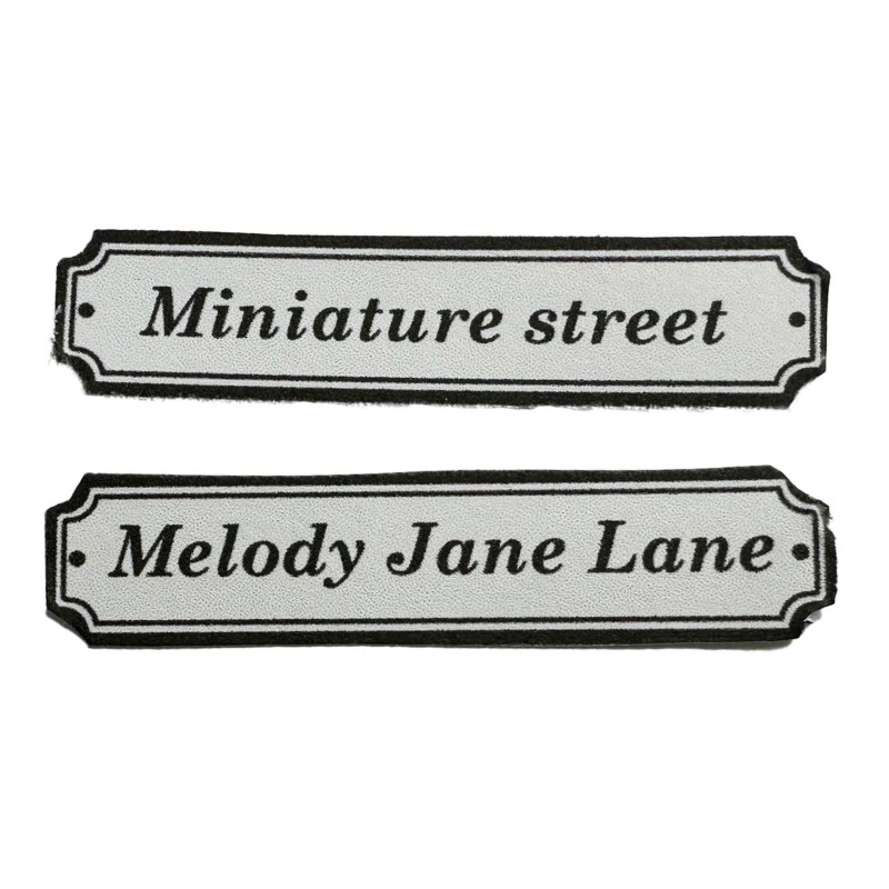 Dolls House Street Road Sign Vintage Black & White Miniature 1:12 Printed Card