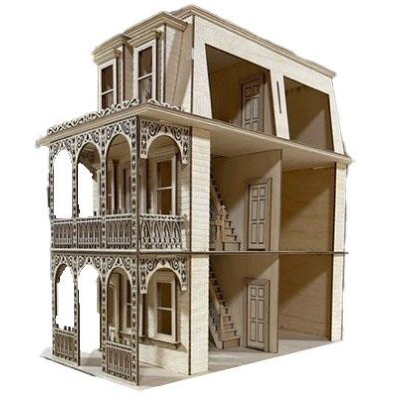 Saint Charles French Quarter Dolls House 1:24 Half Scale Laser Cut Flat Pack Kit