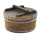 Dolls House Rustic Round Tub & Lid Miniature Kitchen Outdoor Accessory 1:12