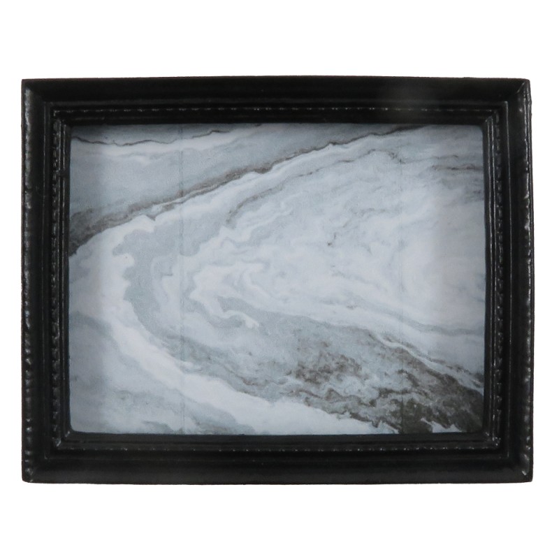 Dolls House Grey Marble Abstract Picture Wall Decor Black Frame Modern Accessory