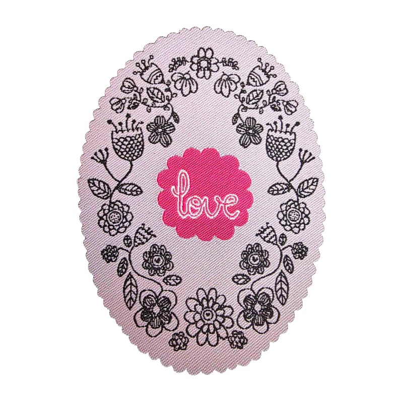 Dolls House Scalloped Oval Rug Floral Love Design Miniature 1:12 Accessory Small