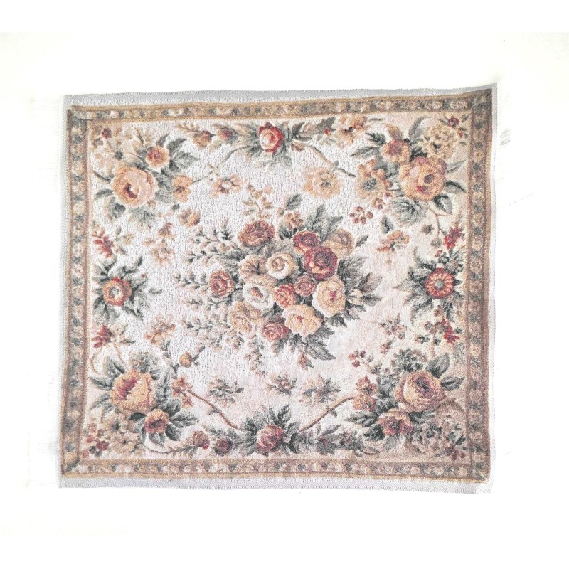 Dolls House Square Area Rug Apricot French Jacquard Design Carpet Lge Dolls House Square Area Rug Apricot French Jacquard Design Carpet Lge