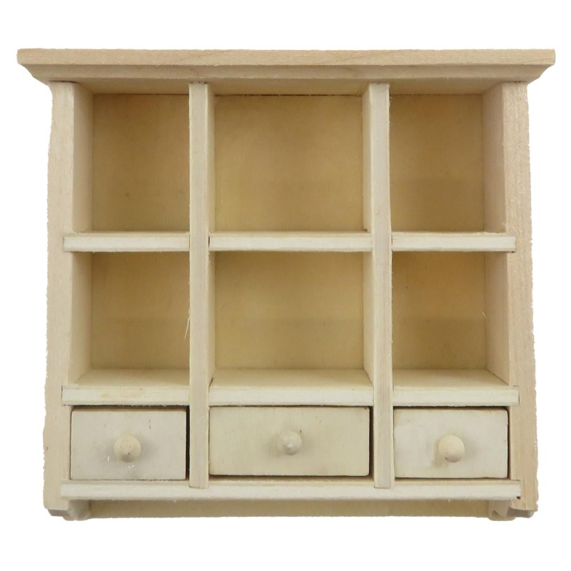 Dolls House Unfinished Wall Unit Display Cabinet Bare Wood Kitchen Furniture1:12