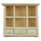 Dolls House Unfinished Wall Unit Display Cabinet Bare Wood Kitchen Furniture1:12