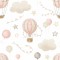 Dolls House Wallpaper Hot Air Balloon Design Miniature Print 1:12 Decoration