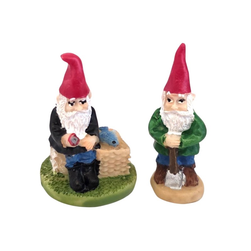 Dolls House 2 Gnomes Miniature Garden Ornaments 1:12 Scale Accessory Dolls House 2 Gnomes Miniature Garden Ornaments 1:12 Scale Accessory