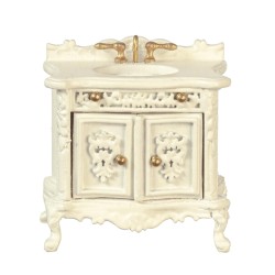 Dolls House Vanity Unit Sink Basin Cream 1:24 Half Inch JBM Bathroom Furniture