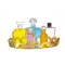 Dolls House Decorative Gold Tray & 5 Perfumes w Removable Lids 1:12 Accessory
