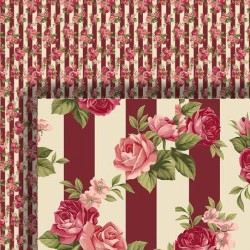 Dolls House Wallpaper Victorian Floral Stripe 1/2 inch 1:24 Miniature Print 592 Dolls House Wallpaper Victorian Floral Stripe 1/2 inch 1:24 Miniature Print 592