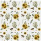 Dolls House Sunflower Floral Flower Heart Pattern Miniature Print Wallpaper 1:12