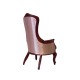 Dolls House Gents Chair Pink & Mahogany Regency Bedroom Living Room Furniture