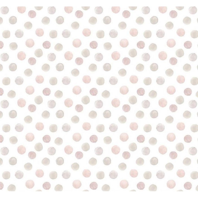 Dolls House Pink Polka Dot Spotty on White Miniature Print Wallpaper 1:12 Scale