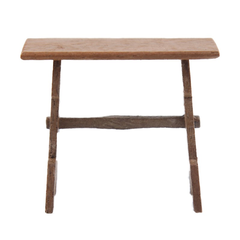 Dolls House Rustic High Bench Stool Seat Mexican Wooden Hall Cabin Furniture