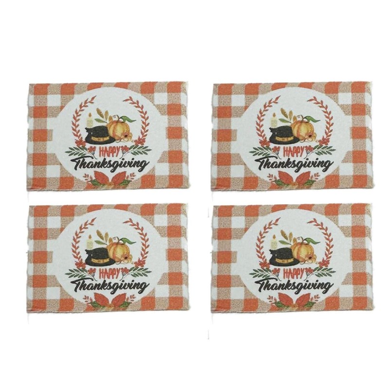 Dolls House Thanksgiving Placemats Dinner Setting 1:12 Dining Room Accessory