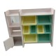 Dolls House Storage Cabinet Shelf Unit JBM Toy Room Nursery Furniture Pink 1:12