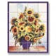 Dolls House Sunflower Picture Tile Mosaic Splashback Embossed Card Wall Art 1:12