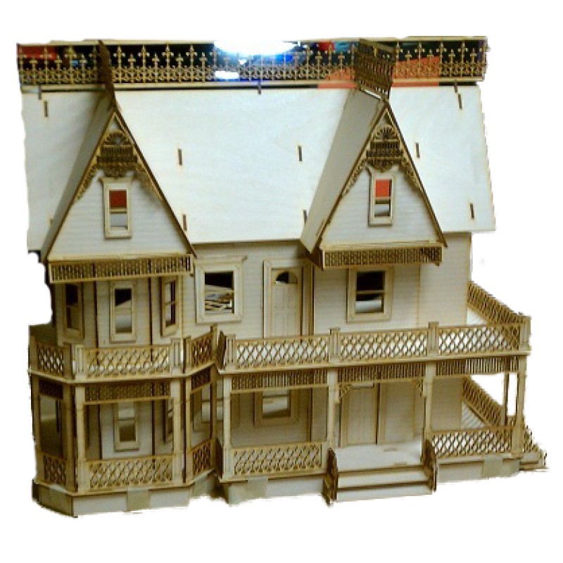 Victorian Farmhouse 1:24 Half Inch Scale Dolls House Laser Cut Flat Pack Kit