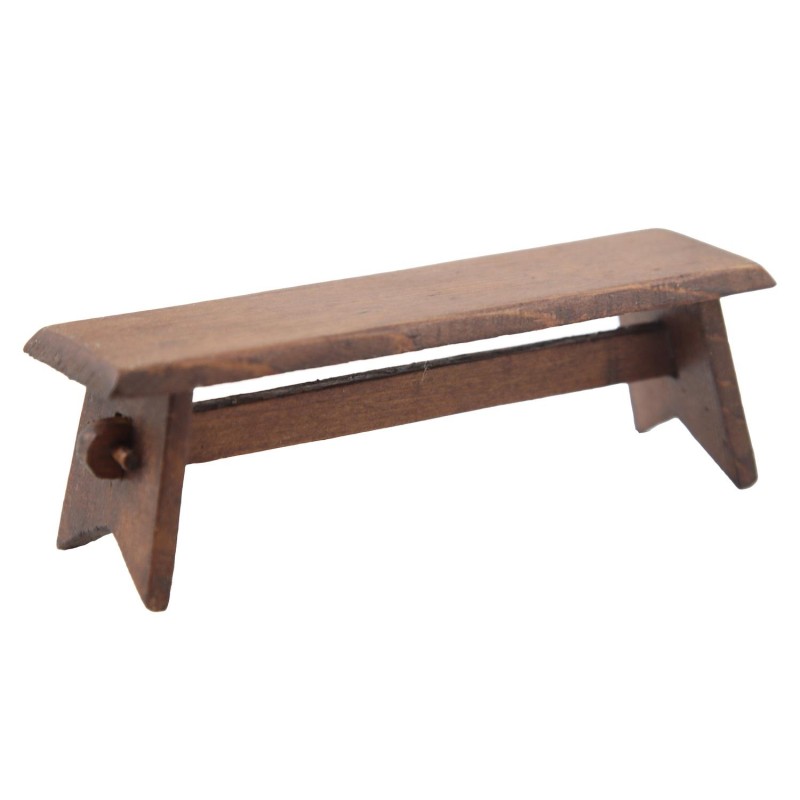 Dolls House Early American Rustic Trestle Bench Seat Pioneer Dining Furniture