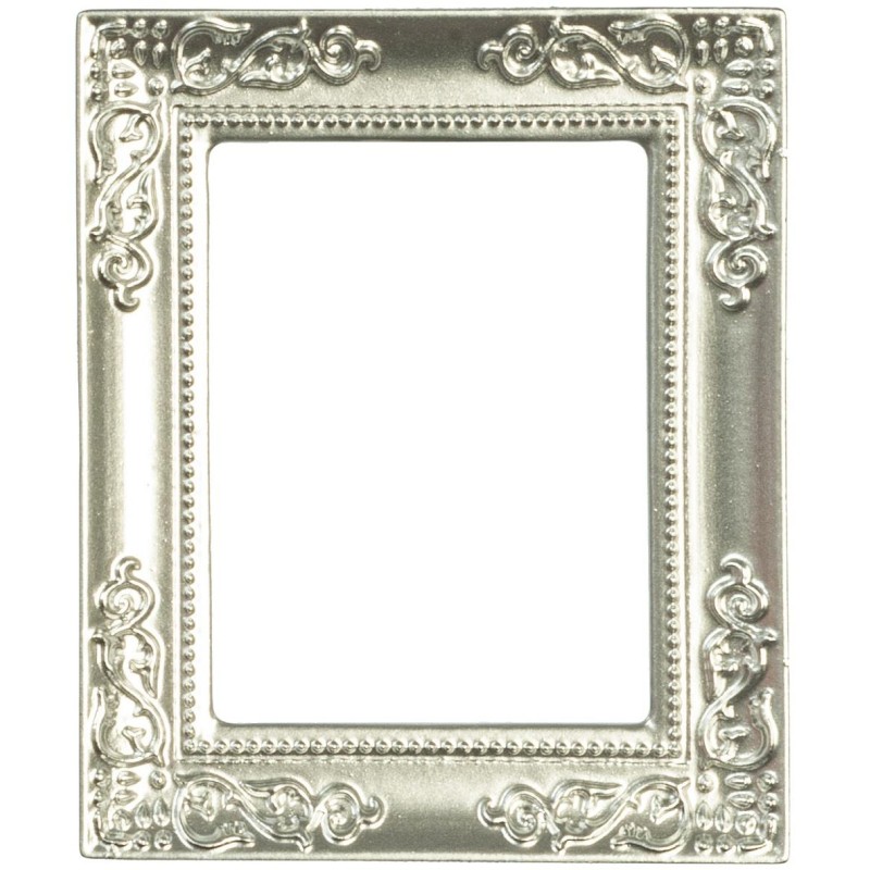 Dolls House Silver Empty Ornate Picture Frame Miniature Painting Accessory Med