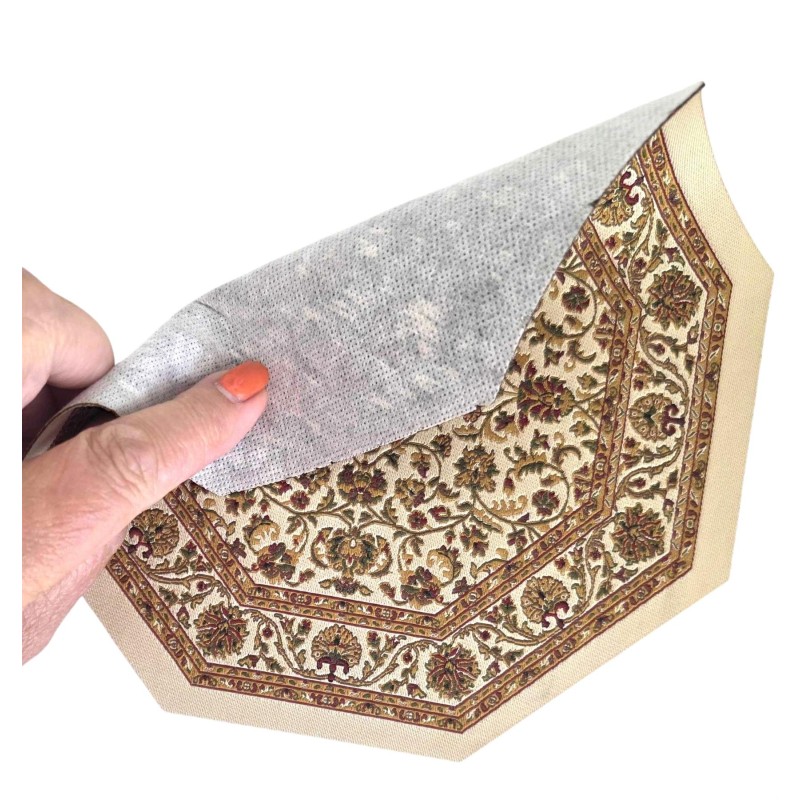 Dolls House Area Rug Traditional Octagonal Beige Gold Floral Carpet Lge Dolls House Area Rug Traditional Octagonal Beige Gold Floral Carpet Lge