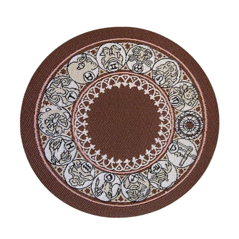 Dolls House Zodiac Wheel Round Rug Brown Miniature Floor Accessory Small