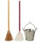 Dolls House Bucket Mop & Broom Miniature Kitchen Cleaning Accessory 1:12