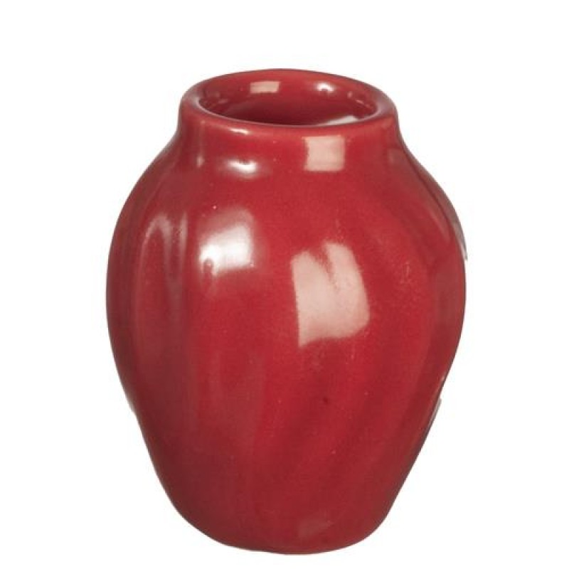 Dolls House Red Vase Urn Style Ceramic Ornament Miniature Accessory 1:12 Scale