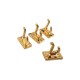 Dolls House 4 Coat Hooks Polished Brass 1:12 Scale Miniature Hardware