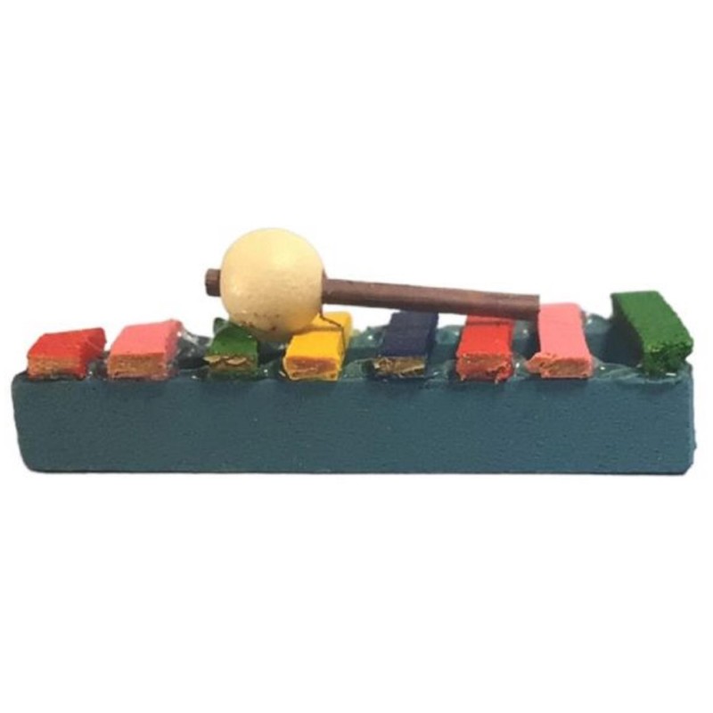 Dolls House Rainbow Xylophone Wooden Music Toy Nursery Games Shop Accessory