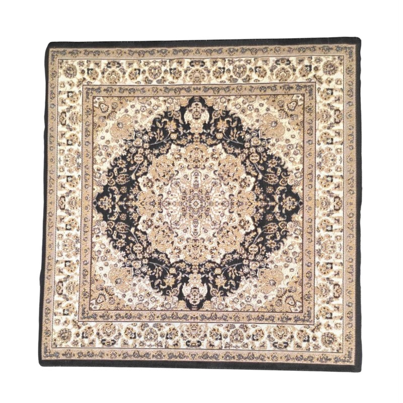 Dolls House Square Area Rug Traditional Gold & Black Carpet Lge Dolls House Square Area Rug Traditional Gold & Black Carpet Lge