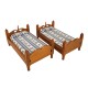 Dolls House Small Bunk Beds Or Twin Beds Walnut Miniature 1:12 Bedroom Furniture