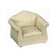 Dolls House Armchair Retro 70's Beige Lounge Chair Living Room Furniture 1:12