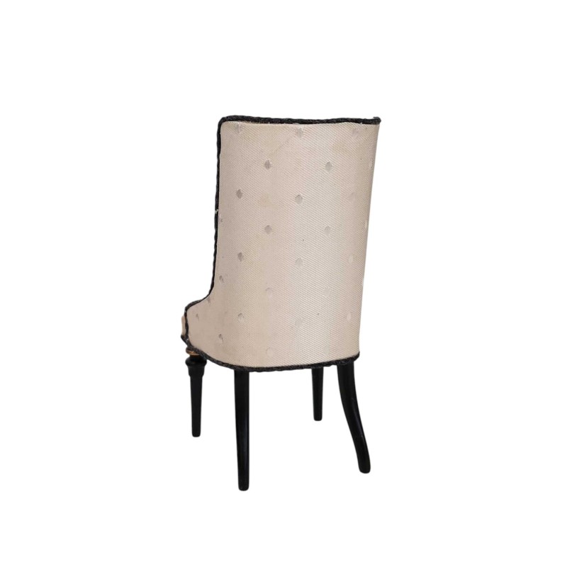 Dolls House Black High Back Side Chair JBM Miniature Dining Room Furniture 1:12