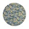 Dolls House Modern Round Rug Yellow & Green Floral Floor Accessory Medium