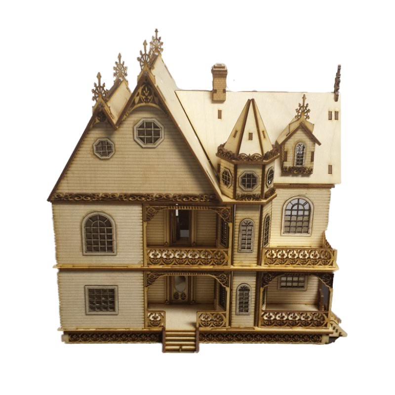 Jasmine Gothic Dolls House 1:48 Quarter Scale Victorian Laser Cut Flat Pack Kit