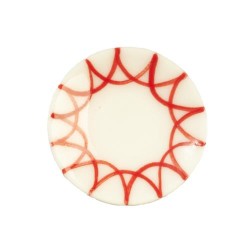 Dolls House Small Plate Red Pattern Ceramic Tableware Dining Room Accessory 1:12
