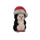 Dolls House Penguin in Christmas Hat Flocked Toy Shop Winter Nursery Accessory