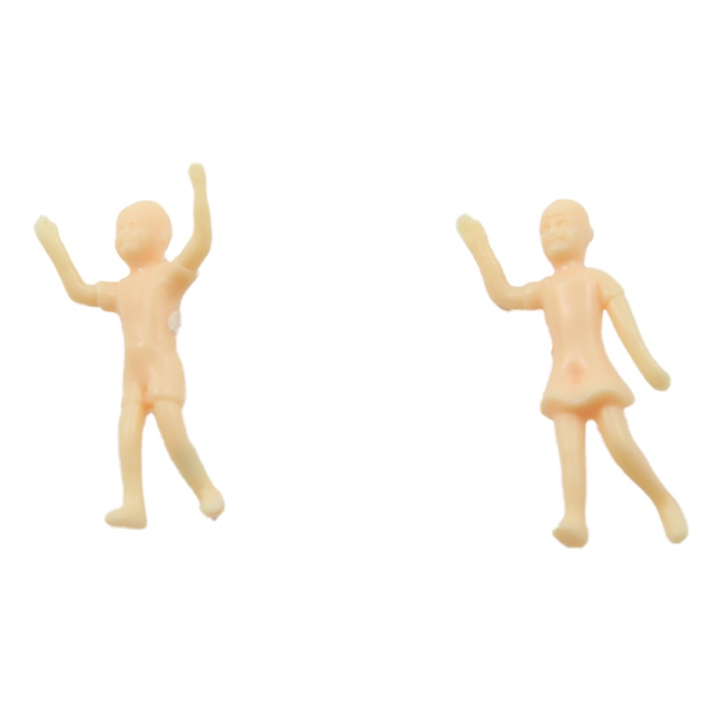 Dolls House Boy & Girl Standing Figures Blank Unpainted 1:24 Half Inch People