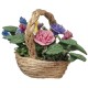 Dolls House Carnations Flower Floral Display Basket 1:12 Home Garden Accessory