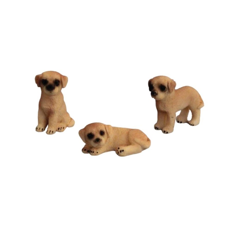 Dolls House Yellow Labrador Puppies Standing Sitting Lying Down Retriever Dogs