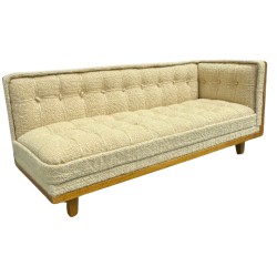 Dolls House Beige Sofa Mid Century Sectional Lounge Furniture JBM Light Walnut