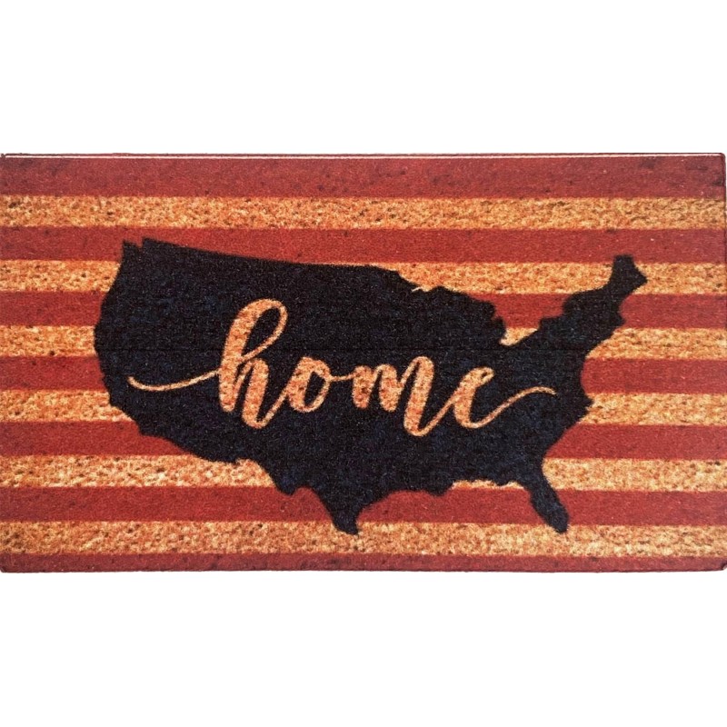 Dolls House Porch Door Mat USA Map Home Hall Step Floor Outdoor Accessory Printed Card