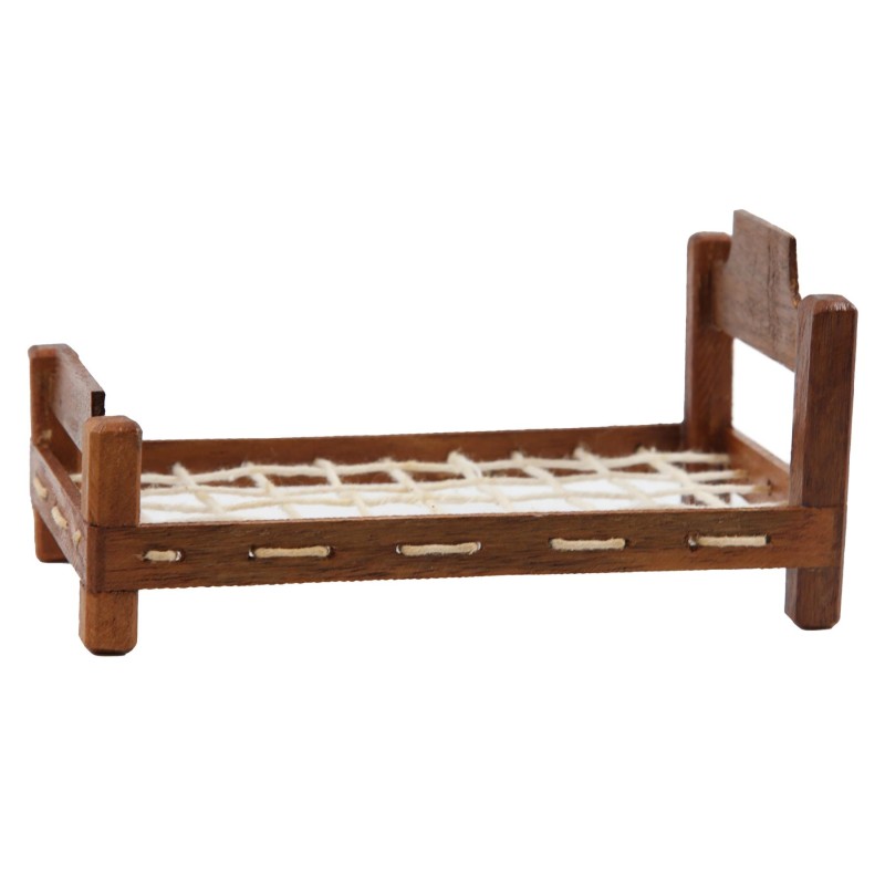 Dolls House Early American Single Wooden Bed Frame Pioneer Bedroom Furniture