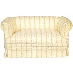 Dolls House Cream Sofa Gold Stripes Loveseat Settee JBM Living Room Furniture
