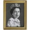 Dolls House Queen Elizabeth II Portrait Picture B&W Picture 1:12 Gold Frame